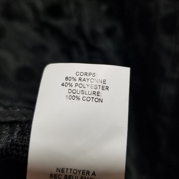 JOE FRESH Dress 4 Black Sleeveless Polka Dot Dress Velvet Sheath - Picture 10 of 11